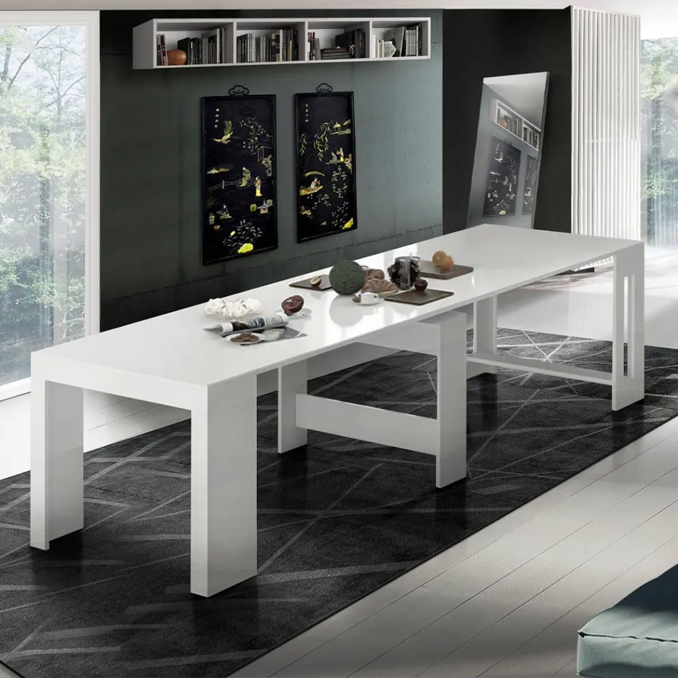 Konsol kan forlænges til 300 cm fra entré eller stue i træ - Katharina Viadurini