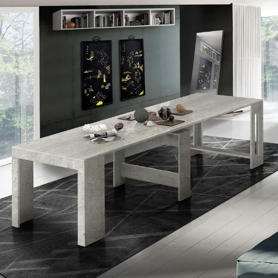 Konsol kan forlænges til 300 cm fra entré eller stue i træ - Katharina Viadurini