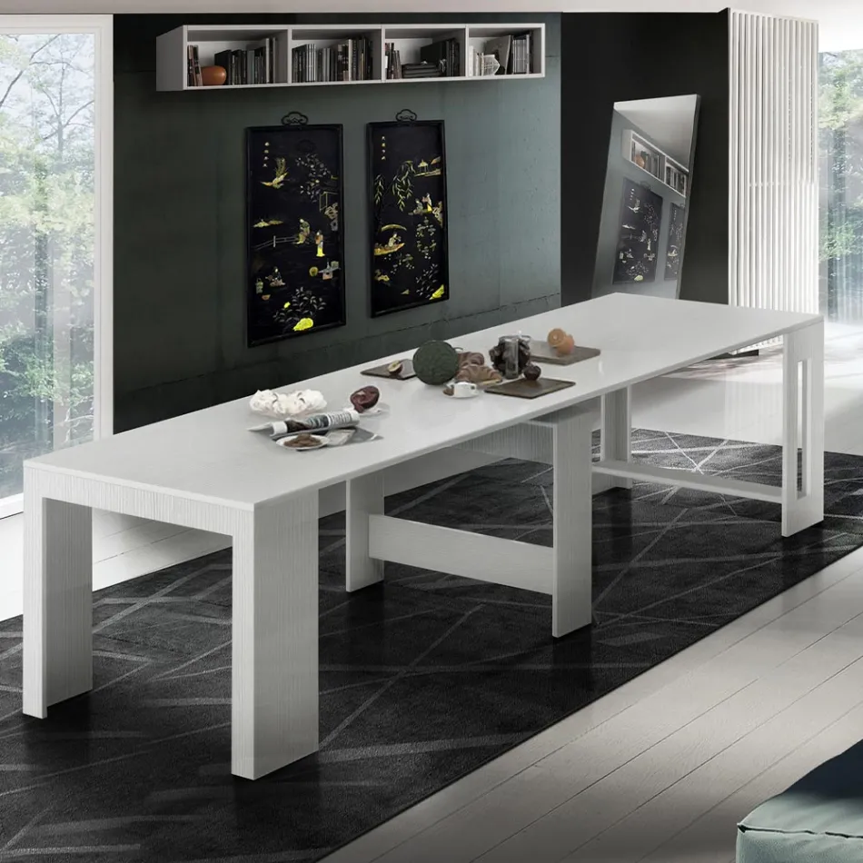 Konsol kan forlænges til 300 cm fra entré eller stue i træ - Katharina Viadurini