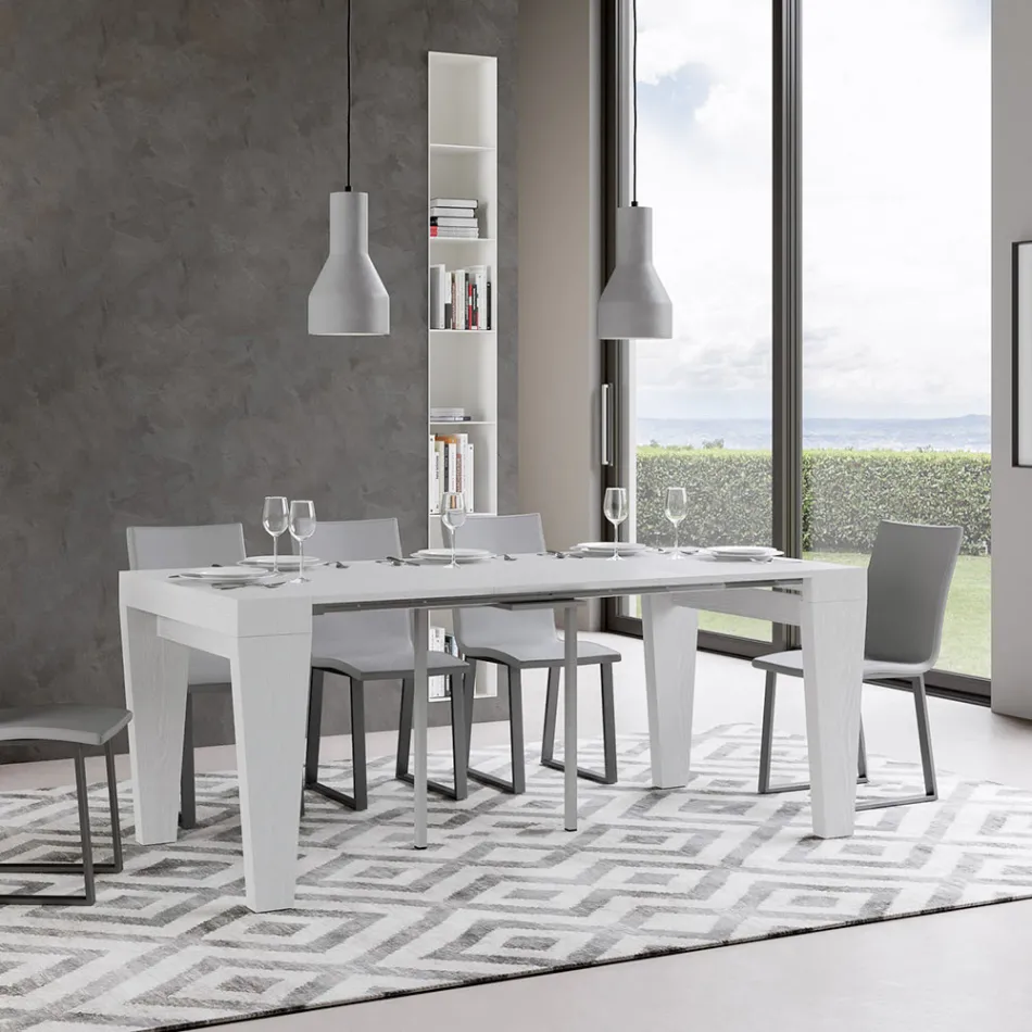 Udtrækkelig konsol til 300 cm i træ Made in Italy - Throne Viadurini