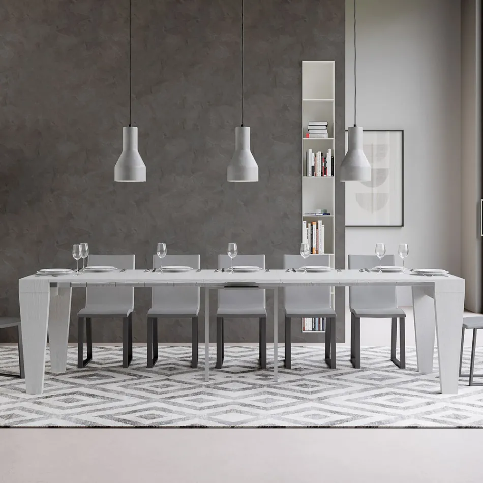 Udtrækkelig konsol til 300 cm i træ Made in Italy - Throne Viadurini