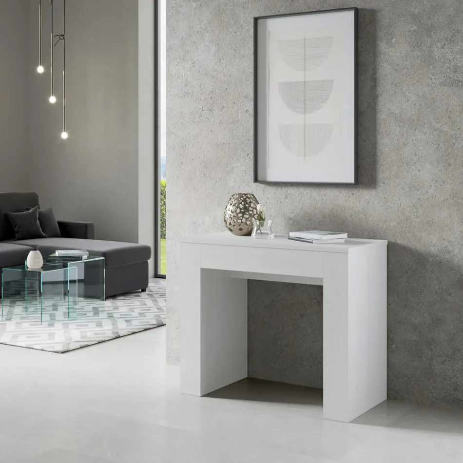 Udtrækkelig konsol til 307 cm i Made in Italy træmikropartikler - Corona Viadurini