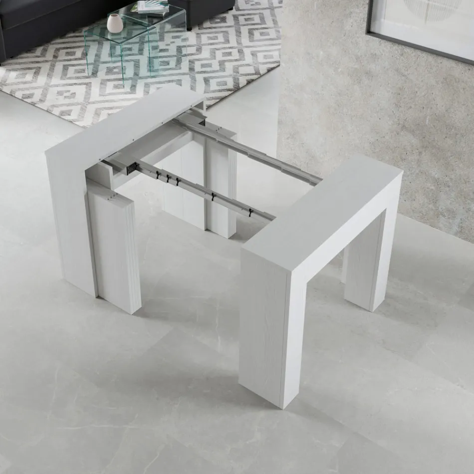 Udtrækkelig konsol til 307 cm i Made in Italy træmikropartikler - Corona Viadurini