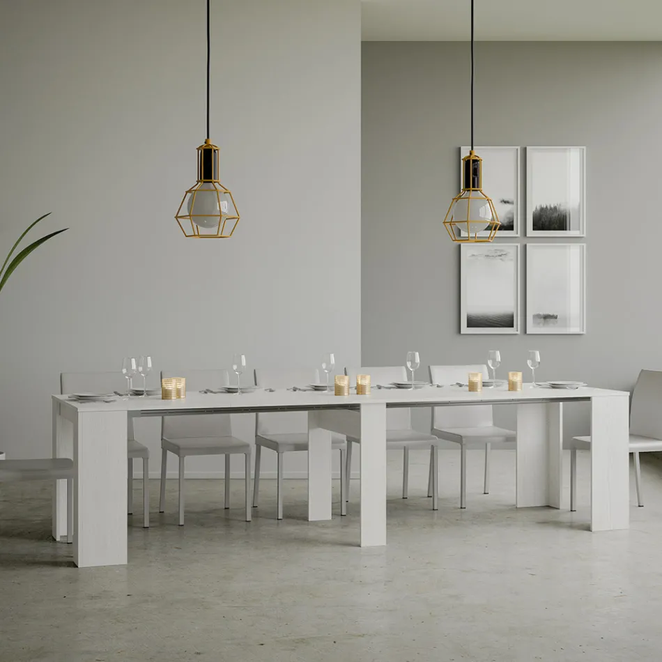 Udvidbar konsol til 308 cm med central støtte Made in Italy - Oracle Viadurini