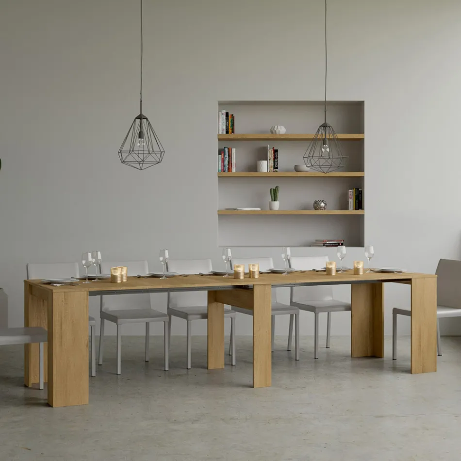 Udvidbar konsol til 308 cm med central støtte Made in Italy - Oracle Viadurini