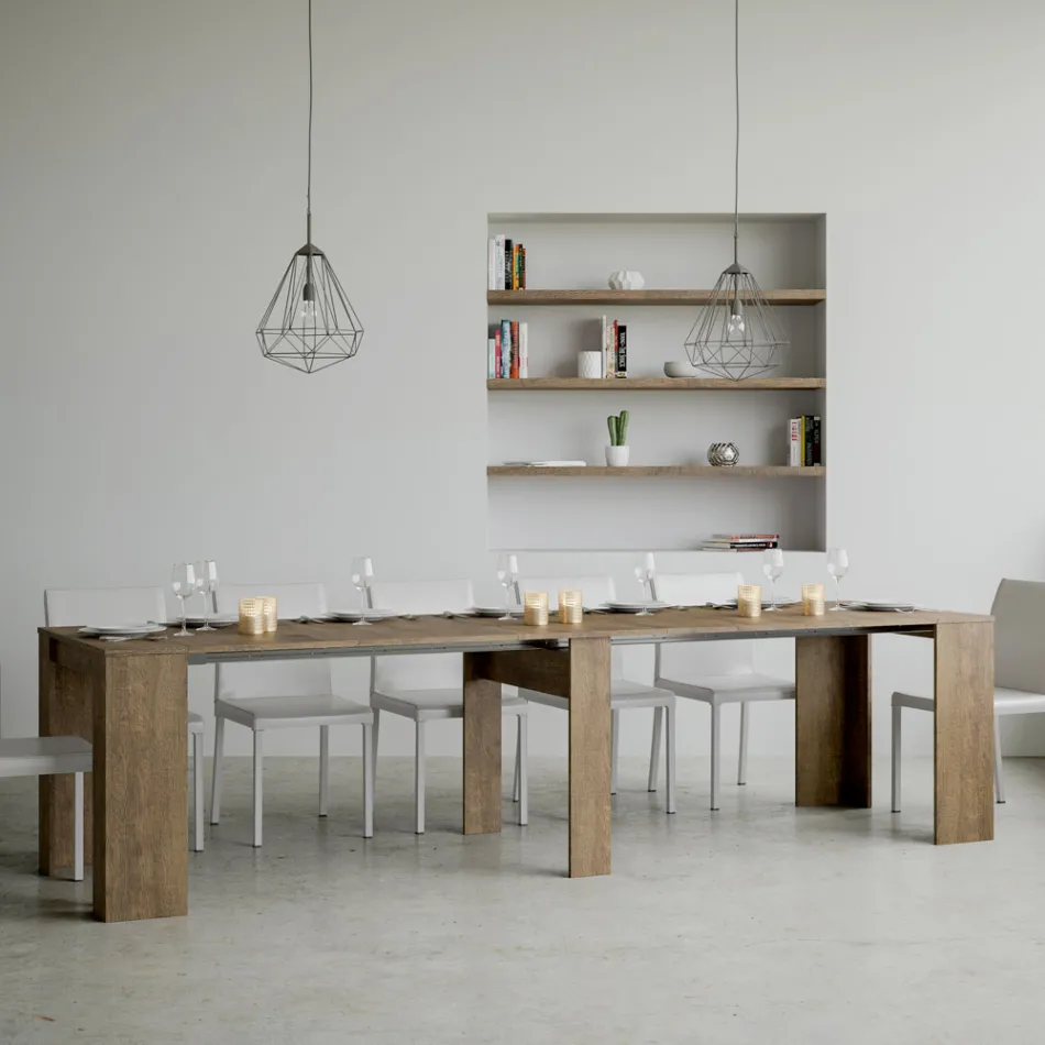 Udvidbar konsol til 308 cm med central støtte Made in Italy - Oracle Viadurini