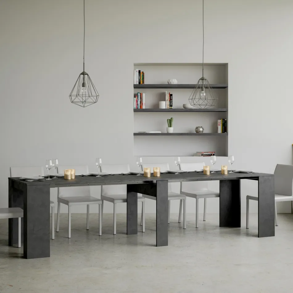 Udvidbar konsol til 308 cm med central støtte Made in Italy - Oracle Viadurini