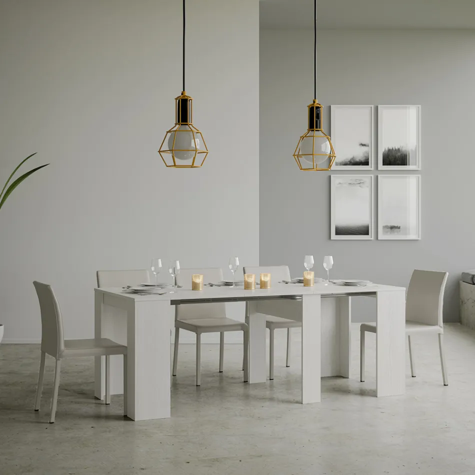 Udvidbar konsol til 308 cm med central støtte Made in Italy - Oracle Viadurini