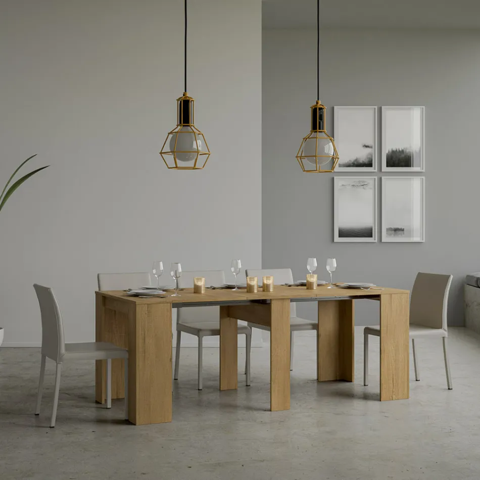 Udvidbar konsol til 308 cm med central støtte Made in Italy - Oracle Viadurini