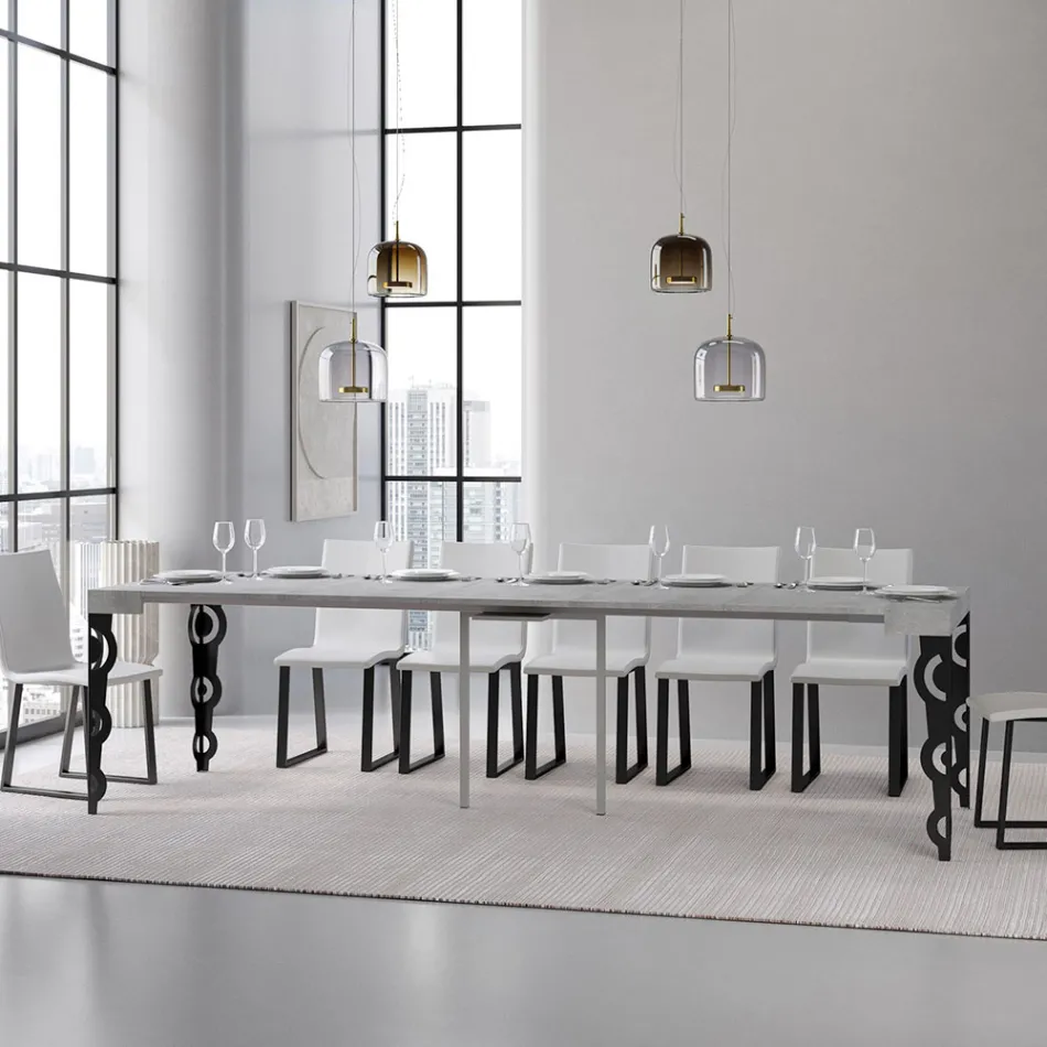 Udtrækkelig konsol med moderne jernben lavet i Italien - Palazzo Viadurini