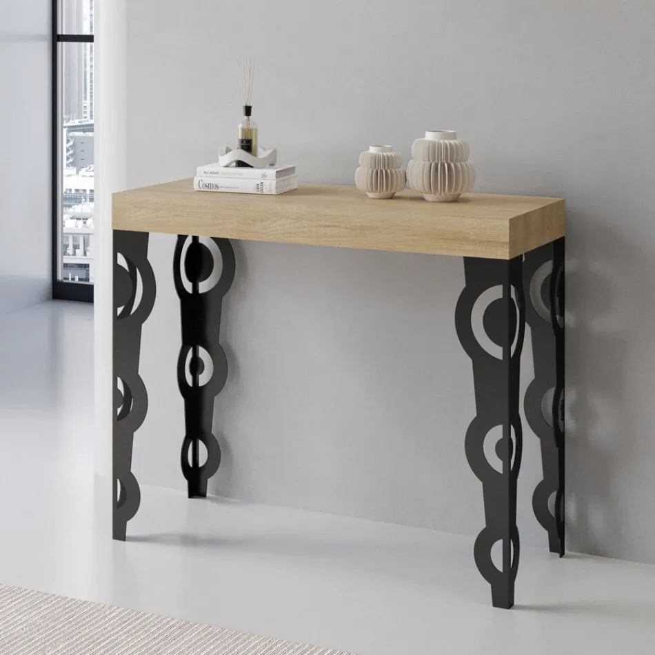 Udtrækkelig konsol med moderne jernben lavet i Italien - Palazzo Viadurini