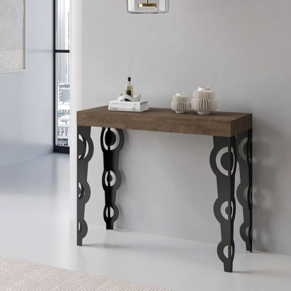 Udtrækkelig konsol med moderne jernben lavet i Italien - Palazzo Viadurini