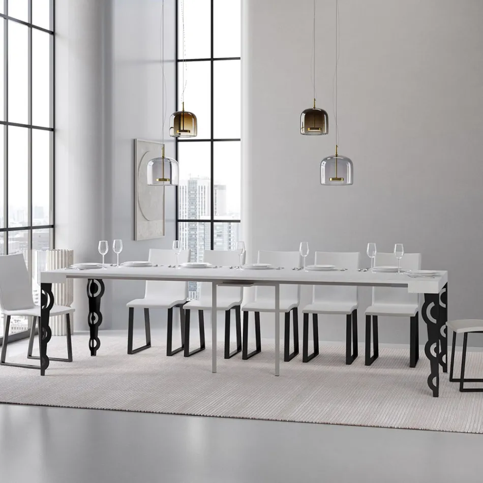 Udtrækkelig konsol med moderne jernben lavet i Italien - Palazzo Viadurini