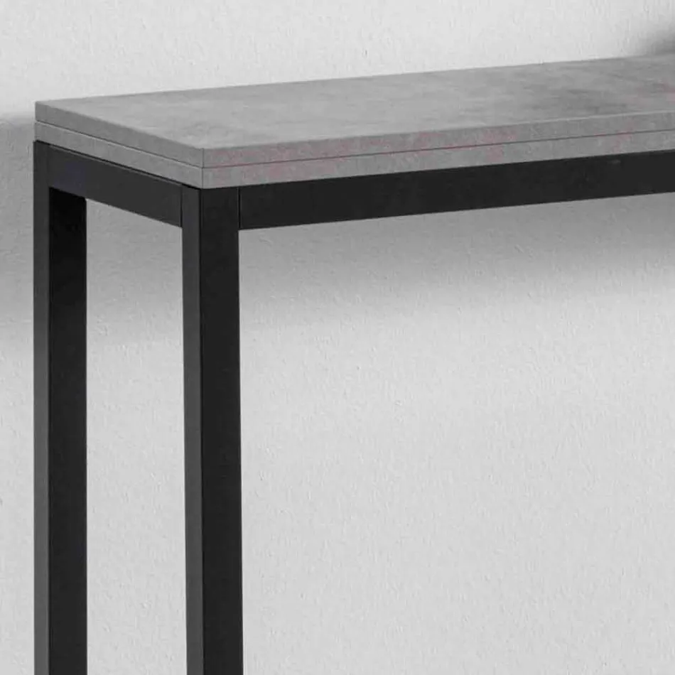 Udvidelig konsol med top i melamin og base i malet metal - Adino Viadurini