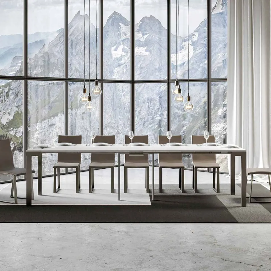 Udtrækkelig konsol af moderne design i træ og jern Fremstillet i Italien - aldrig Viadurini