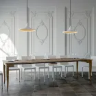 Udtrækkelig konsol i valnød eller hvid ask lavet i Italien - Folletto Viadurini