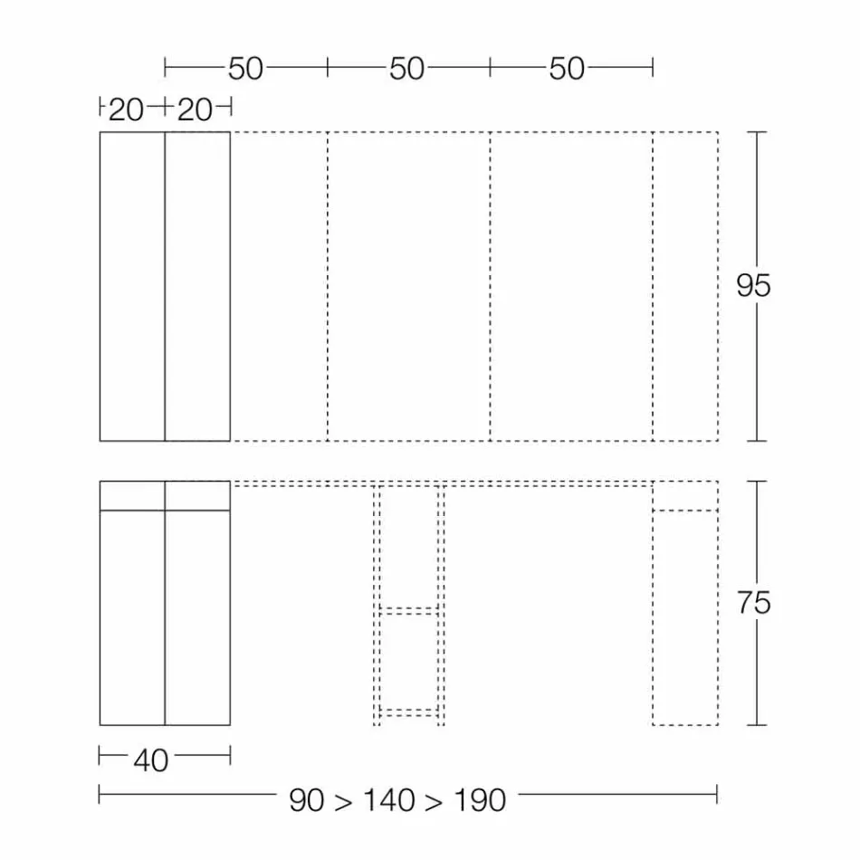 Forlængelig konsol op til 290 cm med træplade fremstillet i Italien - Seregno Viadurini