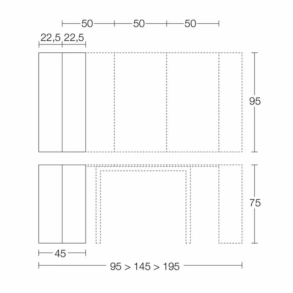 Forlængelig konsol Op til 295 cm i Made in Italy Design Wood - Temocle Viadurini