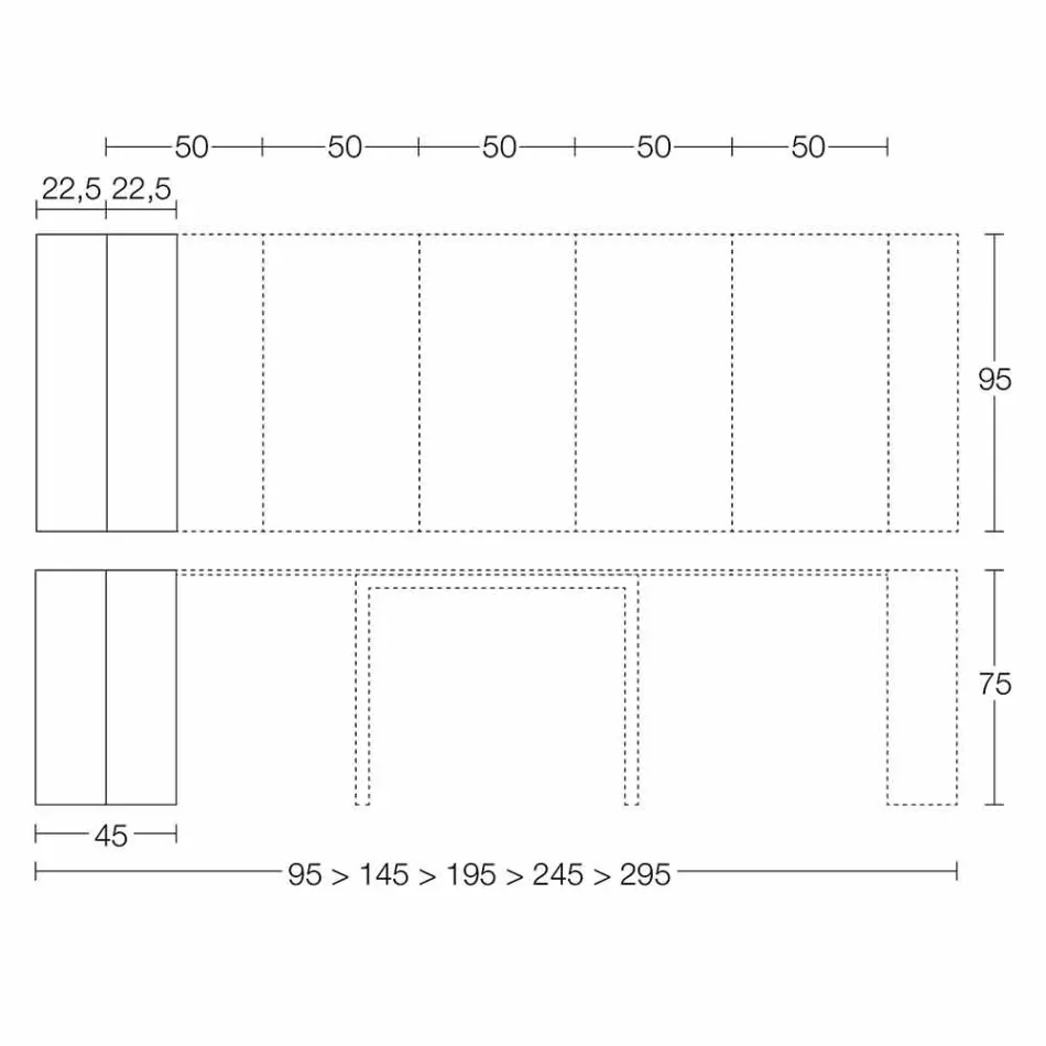 Forlængelig konsol Op til 295 cm i Made in Italy Design Wood - Temocle Viadurini