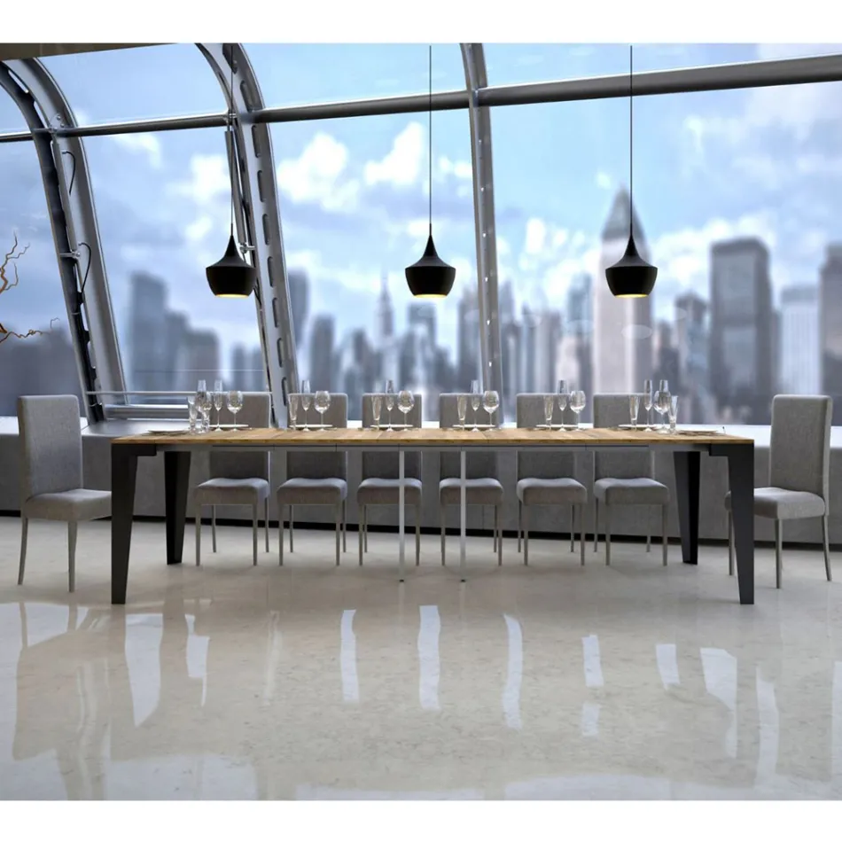 Udtrækkelig konsol op til 300 cm i Made in Italy træmikropartikler – Flamber Viadurini