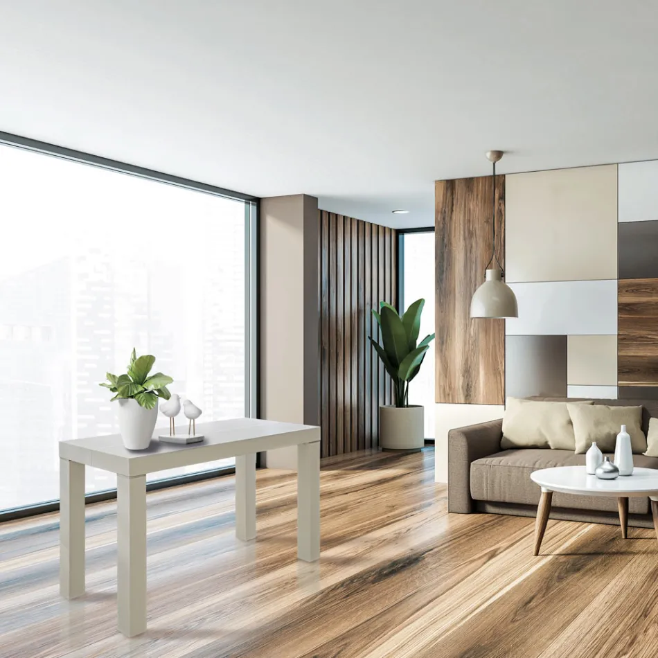 Udtrækkelig konsol i asketræ med udvidelser lavet i Italien - Gandalf Viadurini