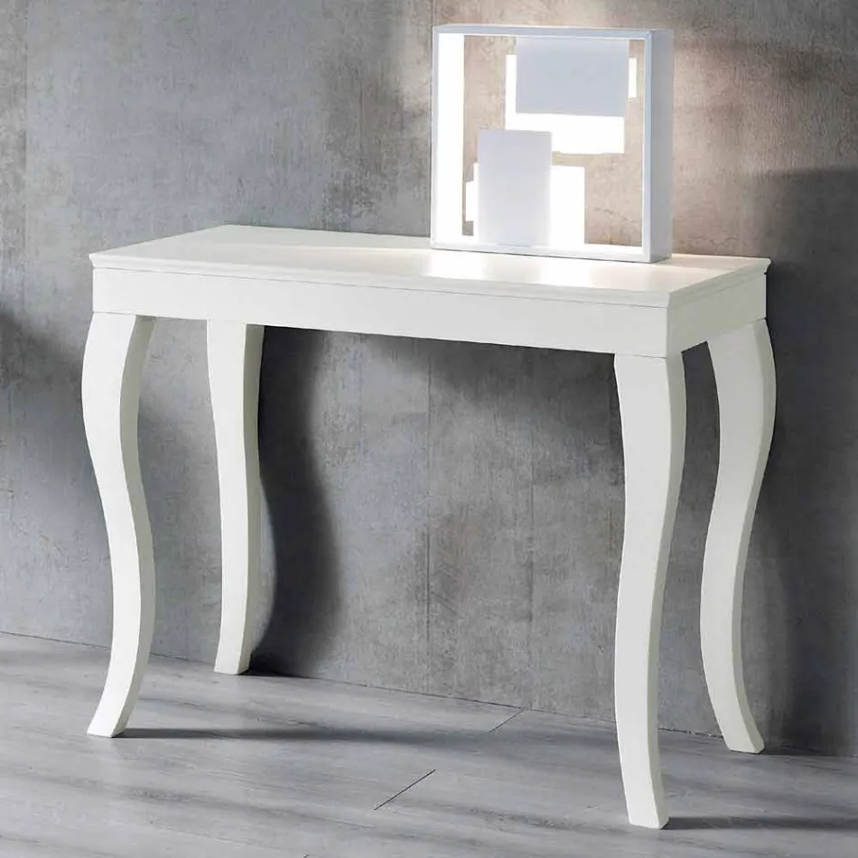 Udvidelig konsol i grå grå lakeret asketræ - spæt Viadurini