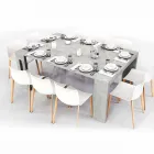 Udvidelig konsol i melamin med integrerede Ussana extensions Viadurini