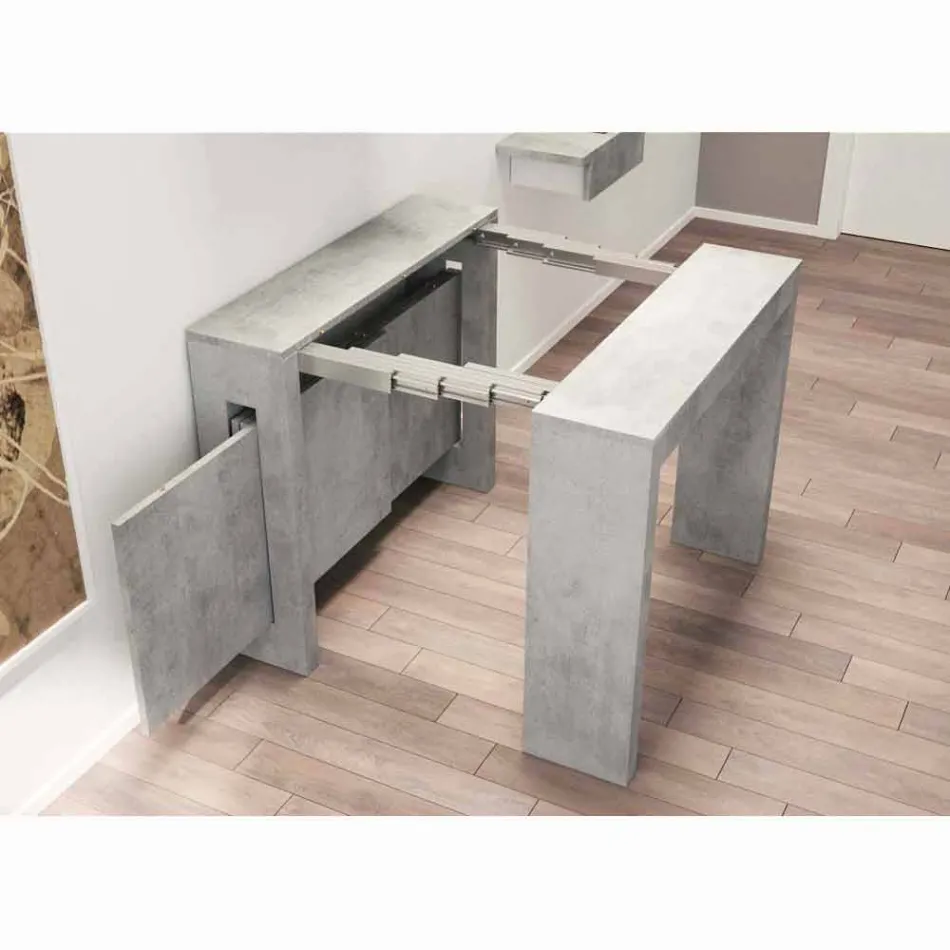 Udvidelig konsol i melamin med integrerede Ussana extensions Viadurini