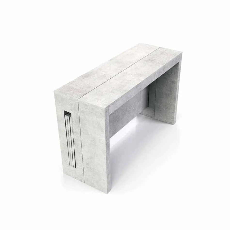 Udvidelig konsol i melamin med integrerede Ussana extensions Viadurini