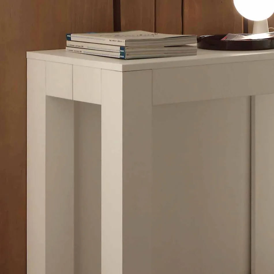 Udvidelig konsol i Bosa åben porøs hvid foldemelamin Viadurini