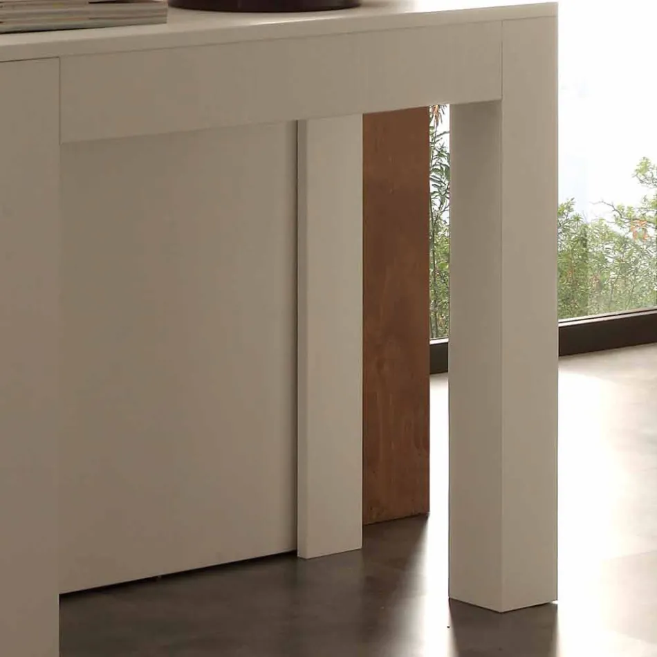 Udvidelig konsol i Bosa åben porøs hvid foldemelamin Viadurini