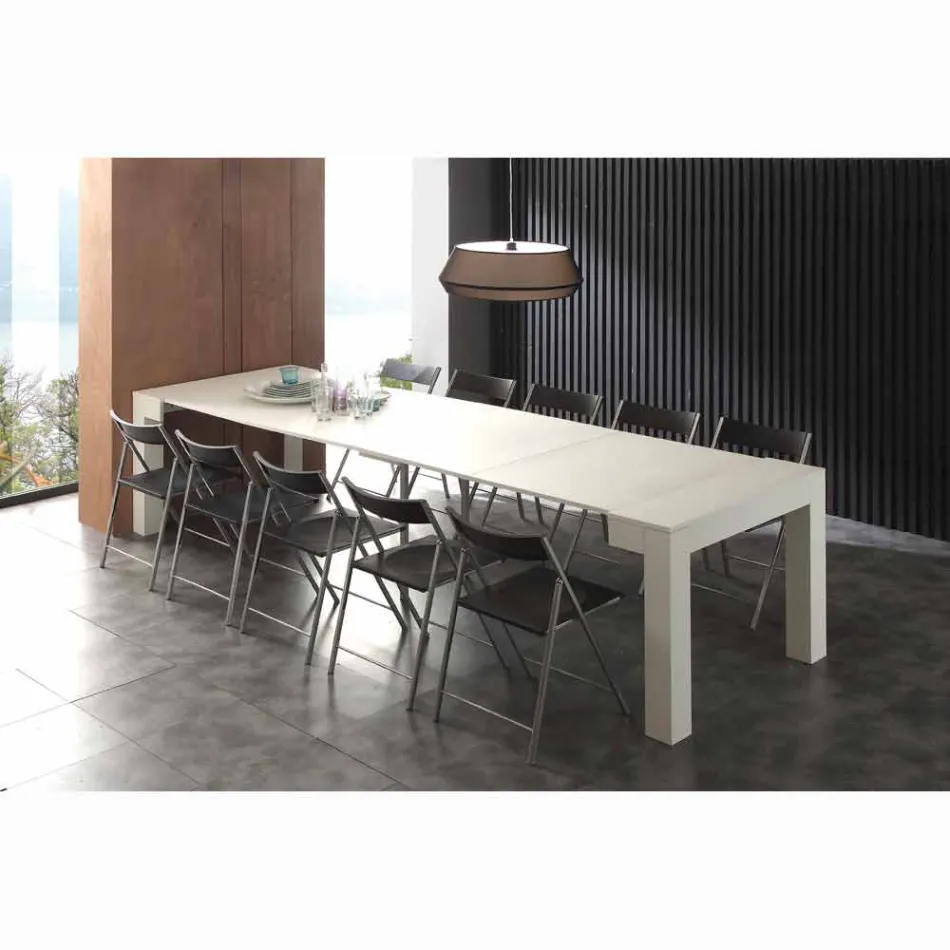 Udvidelig konsol i Bosa åben porøs hvid foldemelamin Viadurini