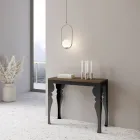 Moderne udvidelig konsol i antracittræ og metal fremstillet i Italien - Sassone Viadurini