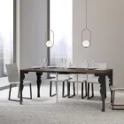 Moderne udvidelig konsol i antracittræ og metal fremstillet i Italien - Sassone Viadurini