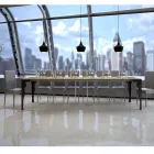 Moderne udvidelig konsol i antracittræ og metal fremstillet i Italien - Sassone Viadurini