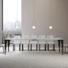 Moderne udvidelig konsol i antracittræ og metal fremstillet i Italien - Sassone Viadurini