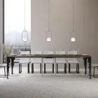 Moderne udvidelig konsol i antracittræ og metal fremstillet i Italien - Sassone Viadurini