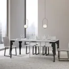 Moderne udvidelig konsol i antracittræ og metal fremstillet i Italien - Sassone Viadurini