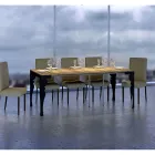 Moderne udvidelig konsol i antracittræ og metal fremstillet i Italien - Sassone Viadurini