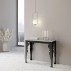 Moderne udvidelig konsol i antracittræ og metal fremstillet i Italien - Sassone Viadurini