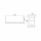 Badeværelseskonsol L 135 cm med dobbelt skål i keramik med fødder - Nausica Viadurini