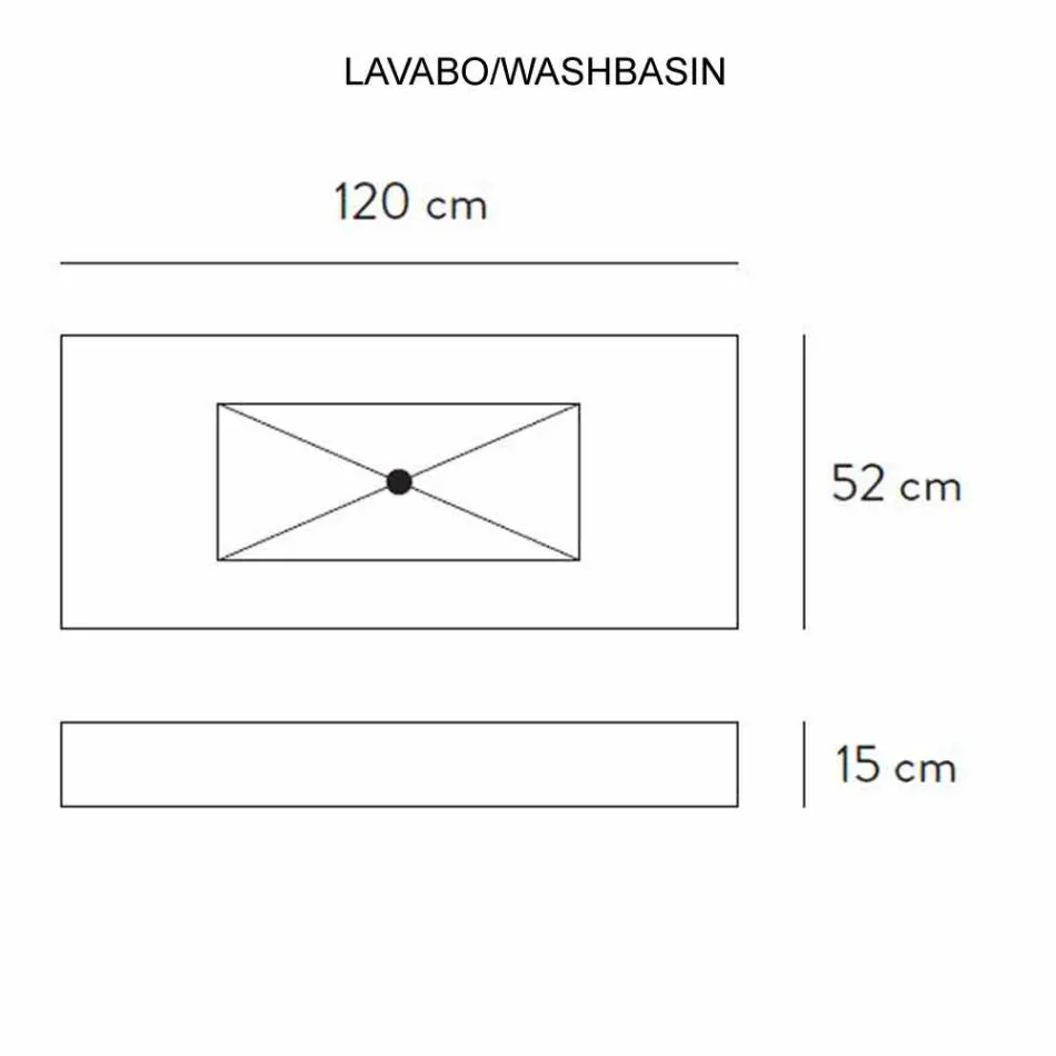 Badeværelse konsol Integreret håndvask og ophængt hylde i Gres 4 finish - Rampina Viadurini