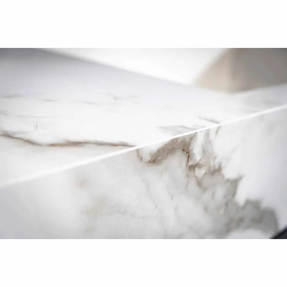 Badeværelse konsol Integreret håndvask og ophængt hylde i Gres 4 finish - Rampina Viadurini