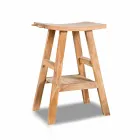 Moderne badeværelseskonsol i naturligt teaktræ med sidekroge - Zacary Viadurini