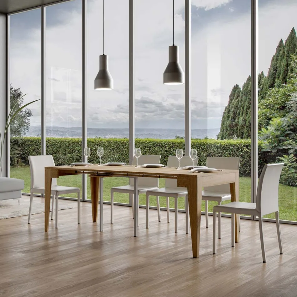 Klassisk konsol, der kan forlænges til 3 m i melamintræ Fremstillet i Italien - Argelia Viadurini