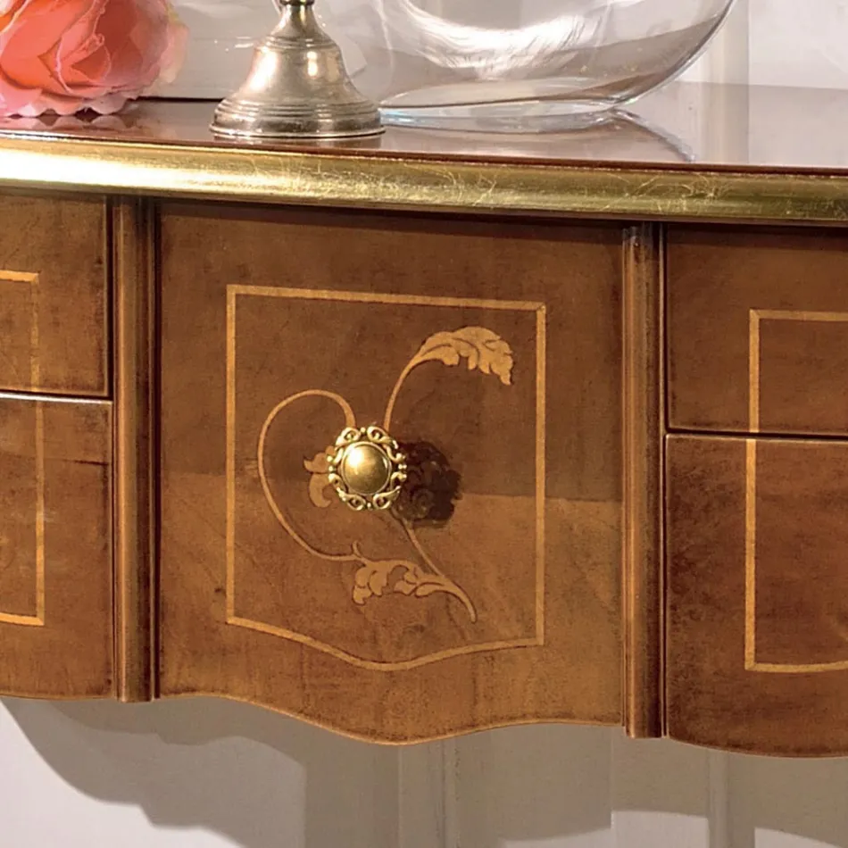 Klassisk trækonsol 3 eller 5 luksusskuffer lavet i Italien - London Viadurini