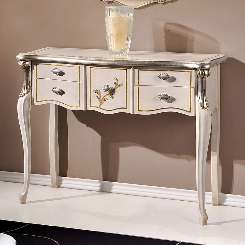 Klassisk trækonsol 3 eller 5 luksusskuffer lavet i Italien - London Viadurini