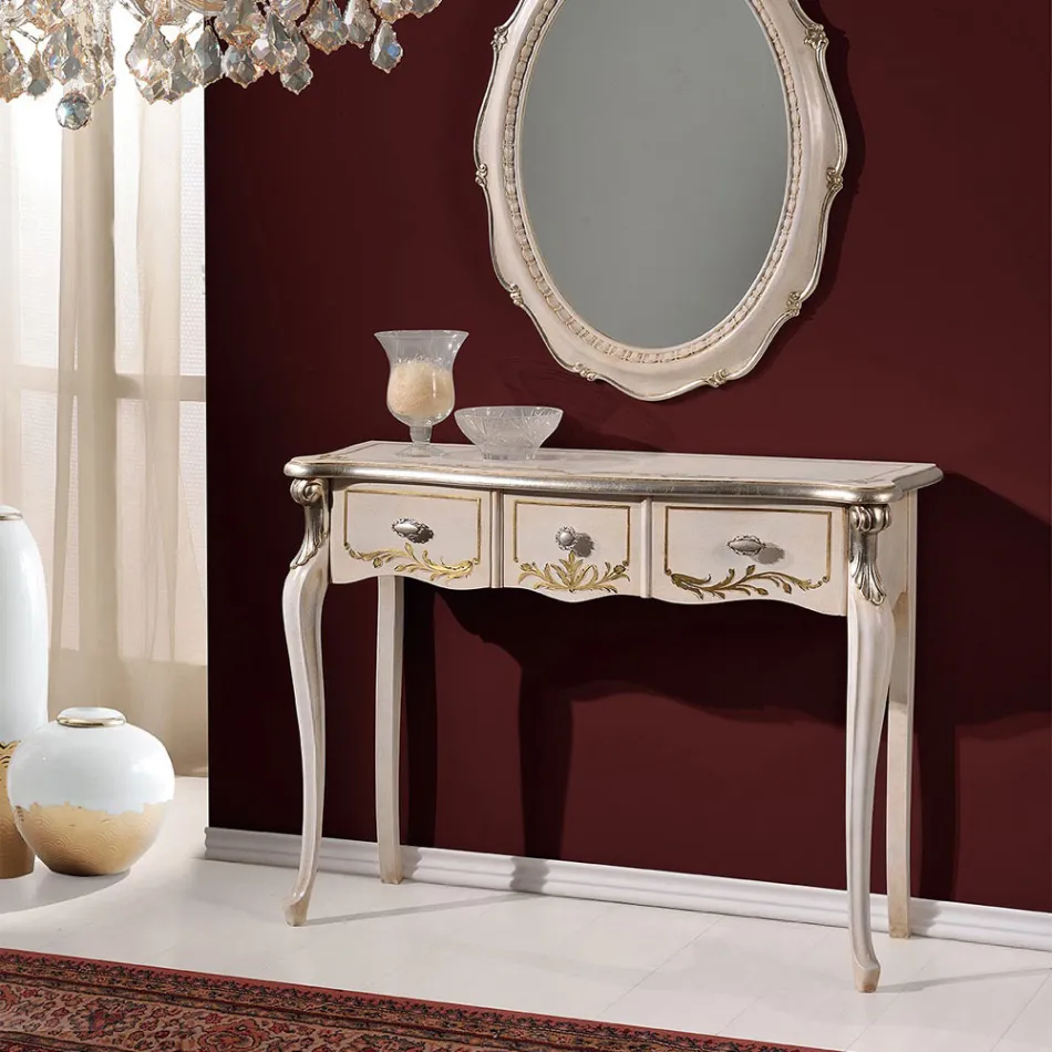 Klassisk trækonsol 3 eller 5 luksusskuffer lavet i Italien - London Viadurini