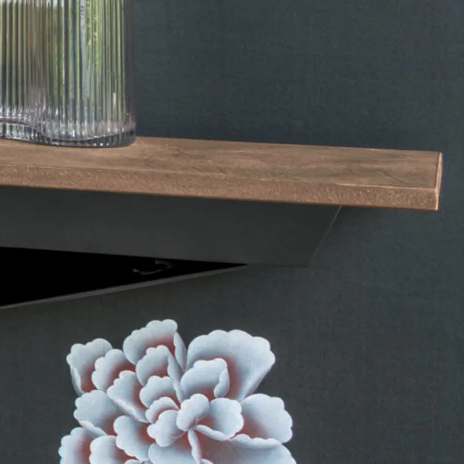 Konsol med mørteleffekttop og metalbase lavet i Italien - Timedio Viadurini