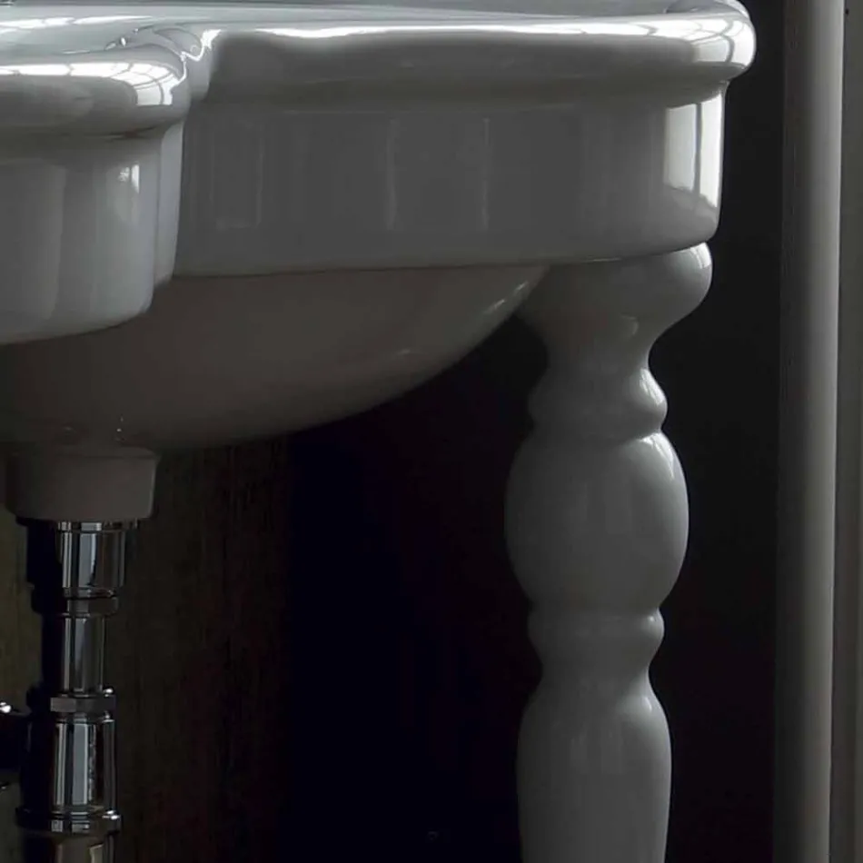 Classic dobbelt skål badeværelse konsol lavet i Italien, Magda Viadurini